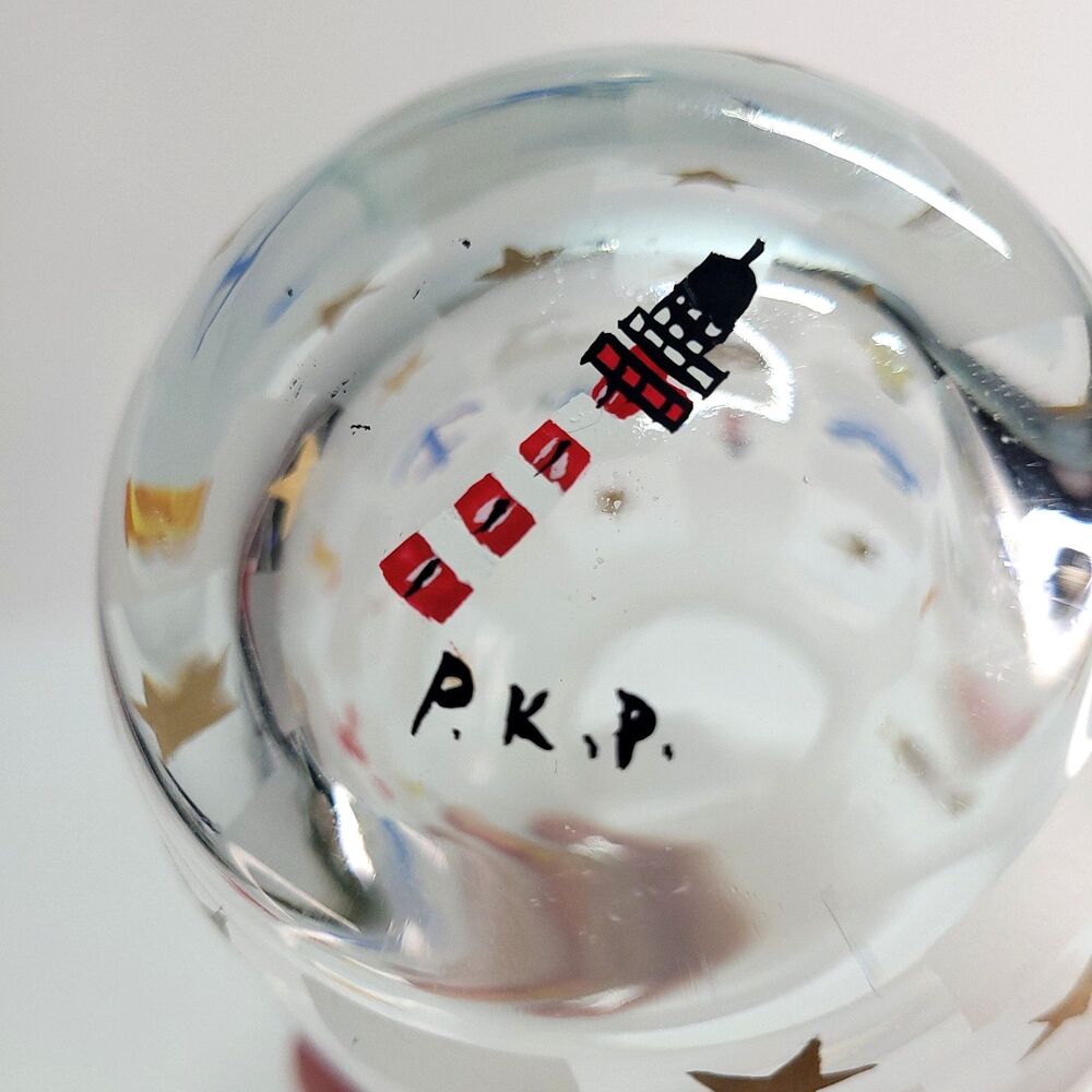 Lenox Lighthouse Splendor Glass Vase 8.5" Hand painted Nautical Beach Frosted - Picture 10 of 11